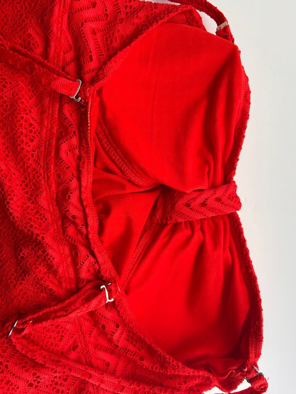 Catalina Sizzling Orange Lace Tankini Swim Skirt Set L/G 12-14 2-Piece - Picture 11 of 16